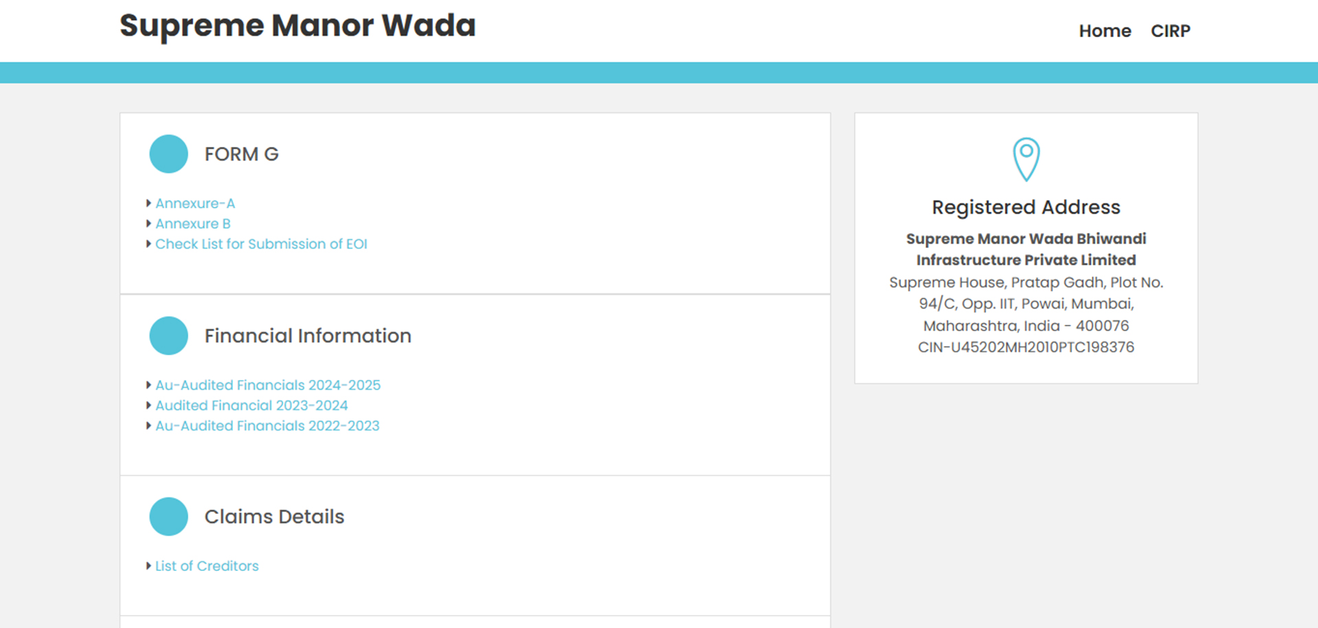 Supreme Manor Wada website project