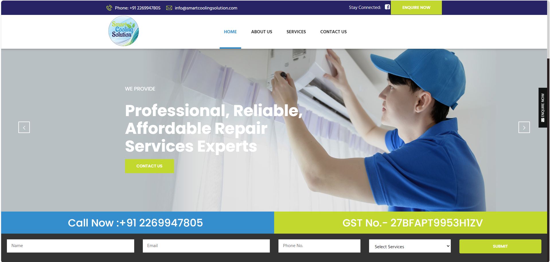 Smart Cooling Solutions website screenshot